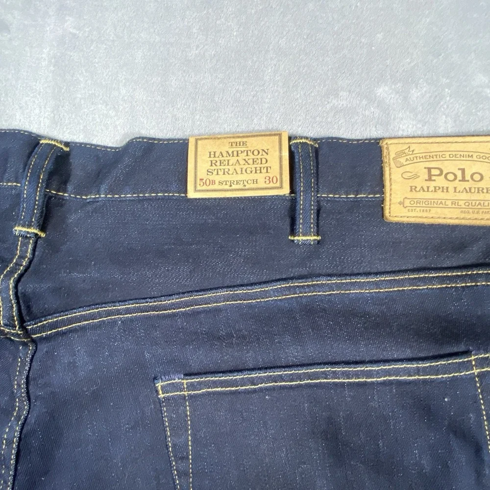 Polo Ralph Lauren Jeans 50/30 Hampton Relaxed Straight Dark Wash Denim New Tags‎